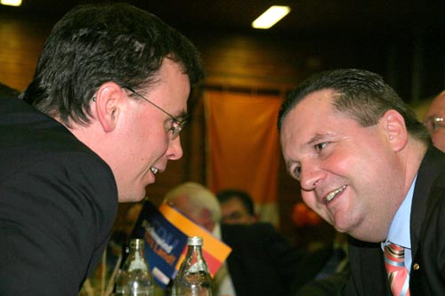 Ministerpräsident Stefan Mappus und Landtagsabgeordneter Volker Schebesta
