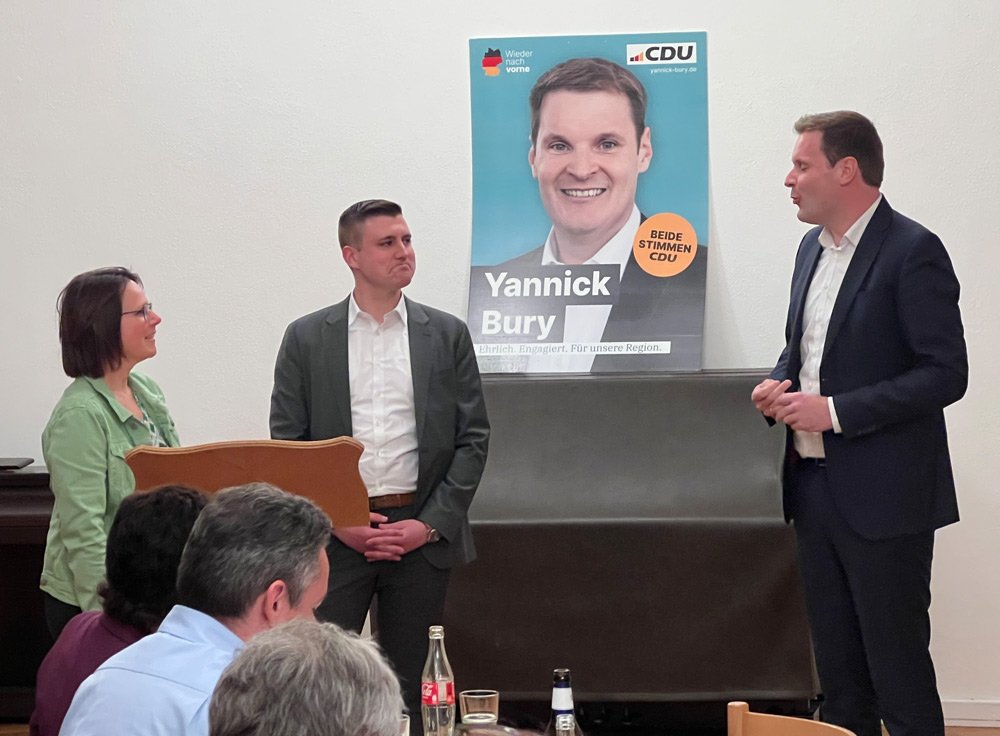 Der Abgeordnete Dr. Yannick Bury war Gast beim politischen „Ascherfreitag“ der CDU Ettenheim. Bild: Klaus Keller.